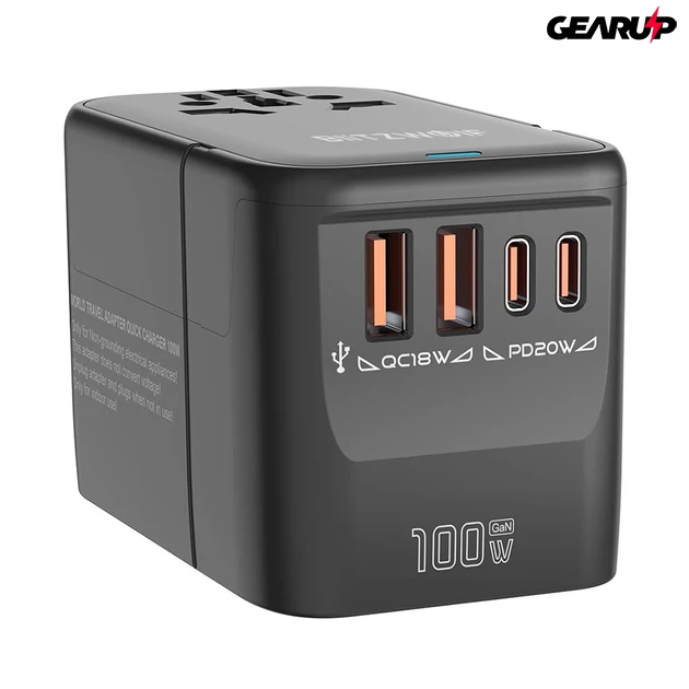 Kép 1/4 - BlitzWolf BW-TA2 5 az 1-ben univerzális utazóadapter - 100W Kép 1/4 - BlitzWolf BW-TA2 5 az 1-ben univerzális utazóadapter - 100W