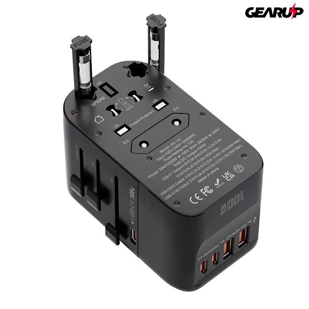 Kép 2/4 - BlitzWolf BW-TA2 5 az 1-ben univerzális utazóadapter - 100W Kép 2/4 - BlitzWolf BW-TA2 5 az 1-ben univerzális utazóadapter - 100W