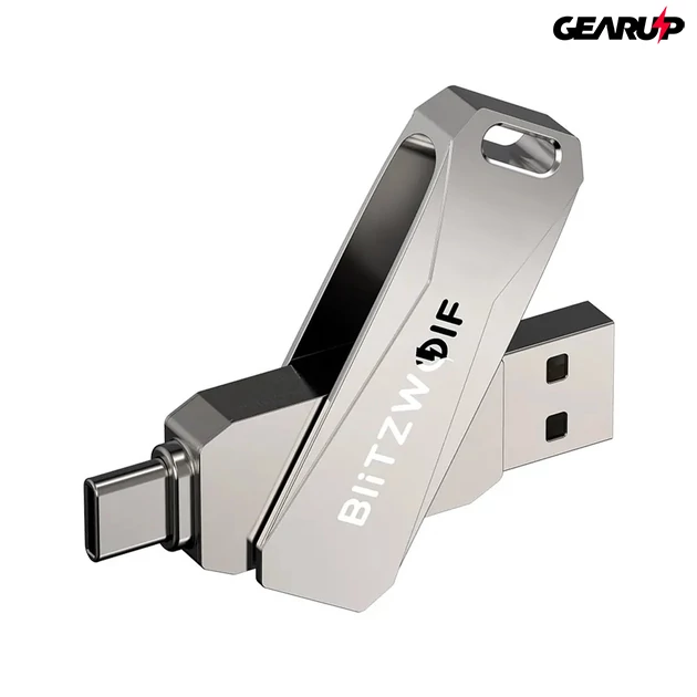 Kép 6/8 - BlitzWolf BW-UPC2 2 az 1-ben pendrive, USB-C és USB3.0, 128GB - Szürke