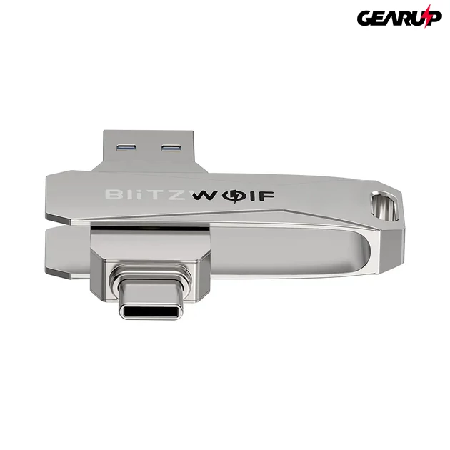 Kép 8/8 - BlitzWolf BW-UPC2 2 az 1-ben pendrive, USB-C és USB3.0, 128GB - Szürke