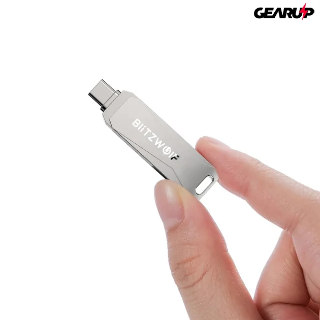 Kép 7/8 - BlitzWolf BW-UPC2 2 az 1-ben pendrive, USB-C és USB3.0, 128GB - Szürke