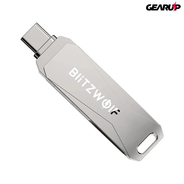 Kép 2/8 - BlitzWolf BW-UPC2 2 az 1-ben pendrive, USB-C és USB3.0, 128GB - Szürke