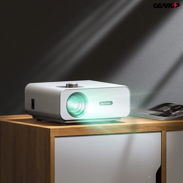 BlitzWolf BW-V5 1080p házimozi LED projektor, 9000 lumen, beépített hangszóróval