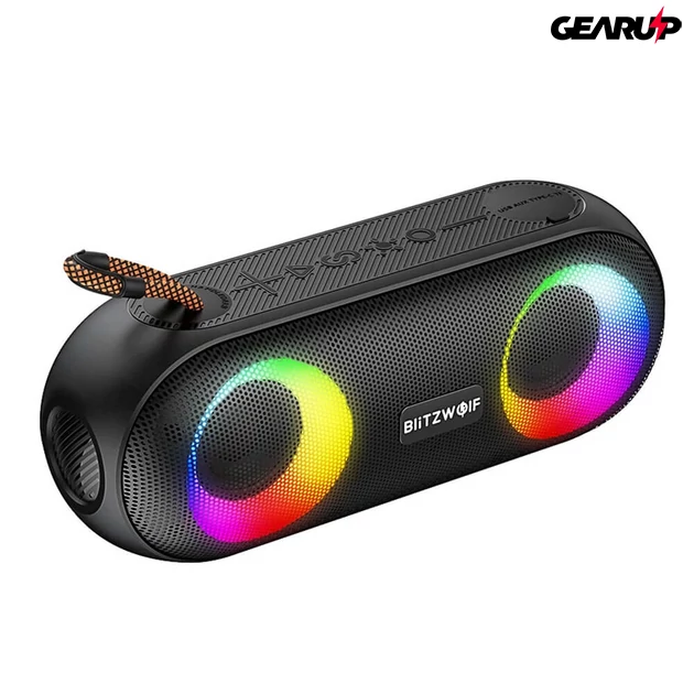 Kép 1/5 - BlitzWolf BW-X11 vezeték nélküli LED-es bluetooth sztereó hangszóró, IPX6 vízállóság (20W)