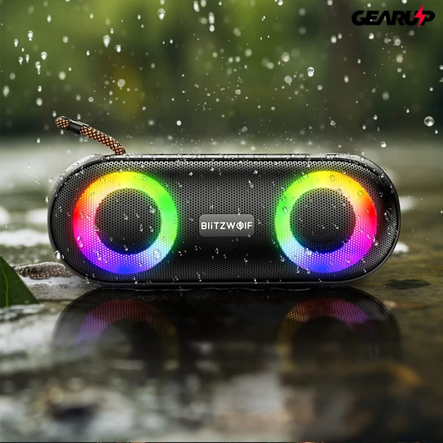 Kép 3/5 - BlitzWolf BW-X11 vezeték nélküli LED-es bluetooth sztereó hangszóró, IPX6 vízállóság (20W)