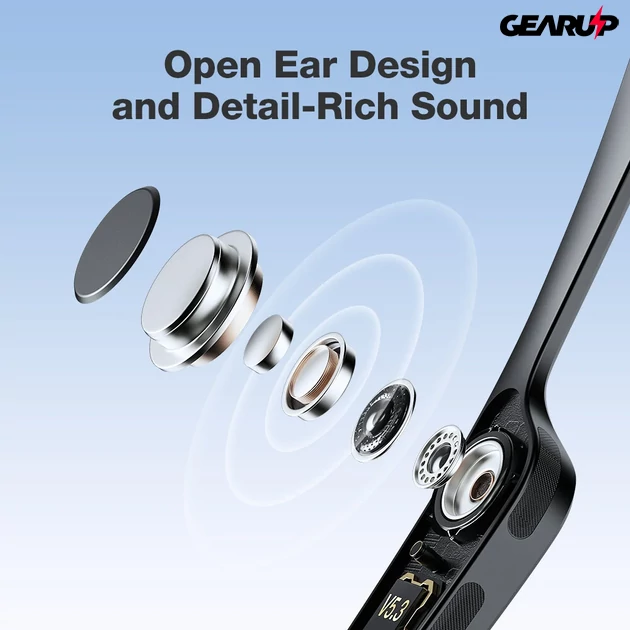 Kép 4/5 - BlitzWolf® BW-G02 bluetooth V5.3 fülhallgató és okos szemüveg - Fekete
