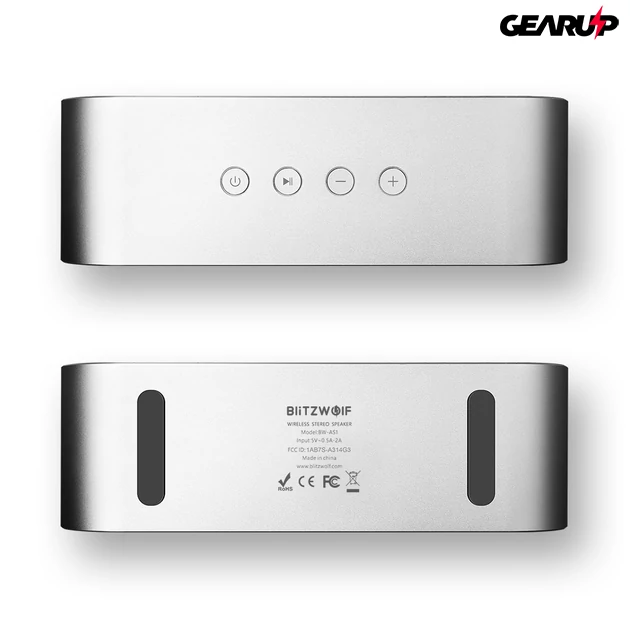Kép 4/5 - BlitzWolf® BW-AS1: 5200mAh Double Driver vezeték nélküli Bluetooth hangszóró beépített mélynyomóval (20W)