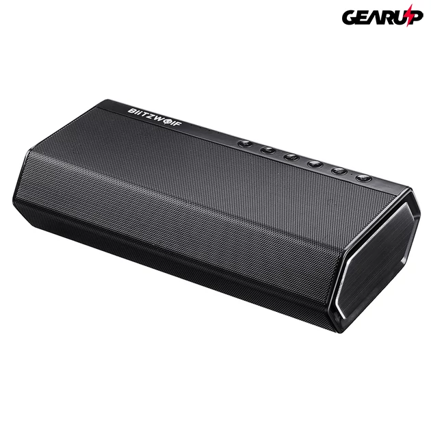 Kép 1/8 - BlitzWolf® BW-AS2: 5200mAh Double Driver vezeték nélküli Bluetooth hangszóró beépített mélynyomóval (40W) 1