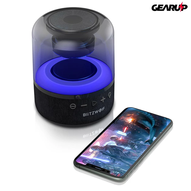 Kép 2/5 - BlitzWolf® BW-AS4: 2000mAh vezeték nélküli Bluetooth hangszóró beépített világítással (20W)