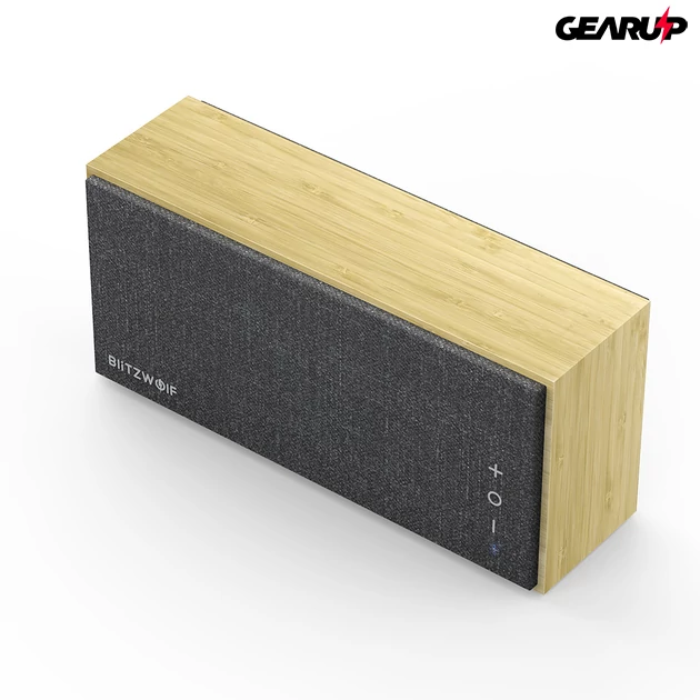 Kép 3/5 - BlitzWolf® BW-HA1: 2000mAh vezeték nélküli bambusz Bluetooth hangszóró (20W)