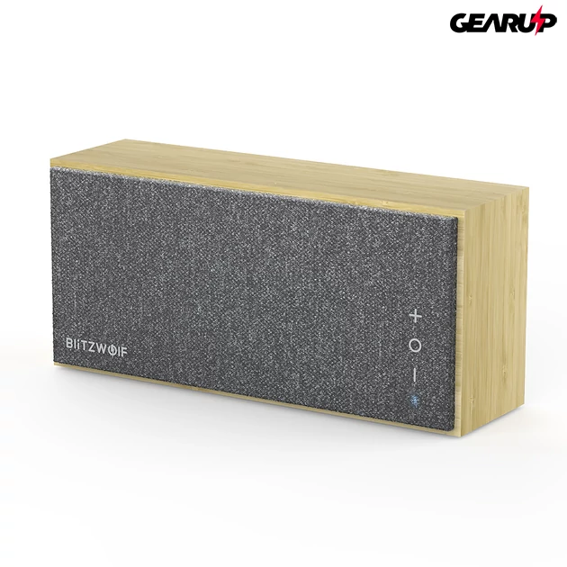 Kép 4/5 - BlitzWolf® BW-HA1: 2000mAh vezeték nélküli bambusz Bluetooth hangszóró (20W)