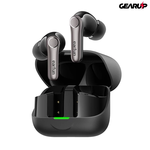Kép 2/12 - EarFun Air Pro 4+ teljesen vezeték nélküli fülhallgató, dupla hangszóró, Bluetooth 6.0 - Fekete