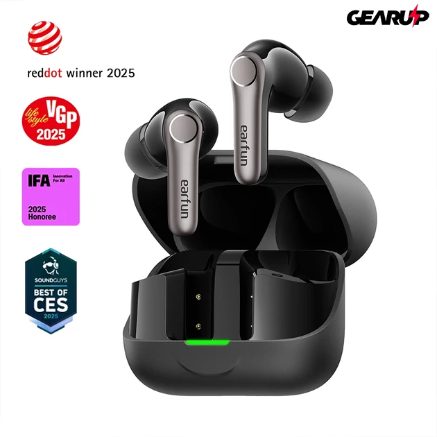 Kép 8/12 - EarFun Air Pro 4+ teljesen vezeték nélküli fülhallgató, dupla hangszóró, Bluetooth 6.0 - Fekete