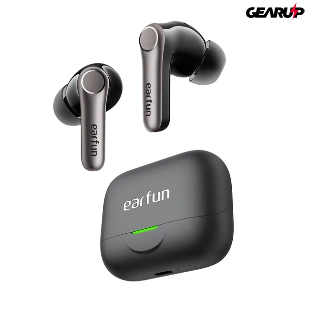 Kép 3/12 - EarFun Air Pro 4+ teljesen vezeték nélküli fülhallgató, dupla hangszóró, Bluetooth 6.0 - Fekete