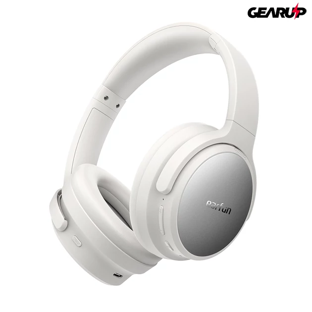 Kép 2/5 - Earfun Tune Pro vezetéknélküli zajszűréses dupla hangszórós fejhallgató, 120 órás üzemidővel és színház üzemmóddal - Fehér