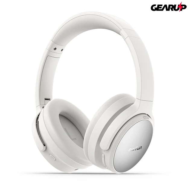 Kép 3/5 - Earfun Tune Pro vezetéknélküli zajszűréses dupla hangszórós fejhallgató, 120 órás üzemidővel és színház üzemmóddal - Fehér