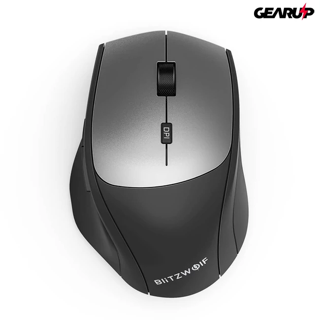 Kép 2/5 - BlitzWolf BW-MO2 2,4 GHz-es vezeték nélküli ergonomikus Plug and Play 6 gombos egér 4 DPI-szinttel, USB-A és Type-C vevővel