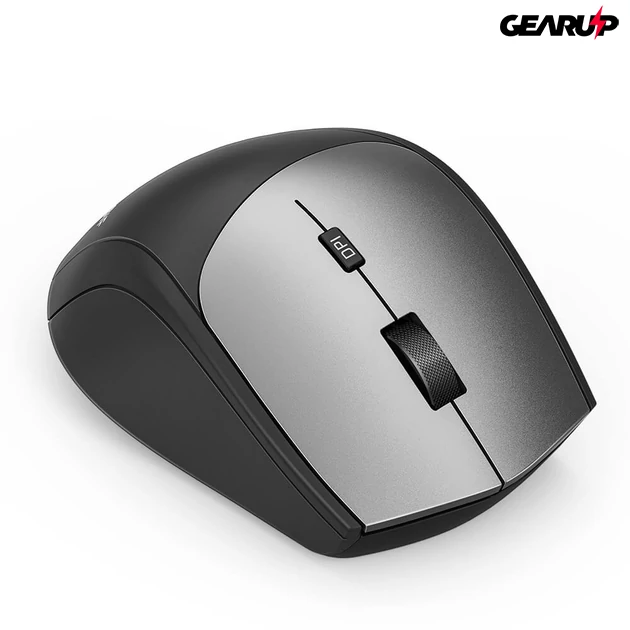 Kép 3/5 - BlitzWolf BW-MO2 2,4 GHz-es vezeték nélküli ergonomikus Plug and Play 6 gombos egér 4 DPI-szinttel, USB-A és Type-C vevővel