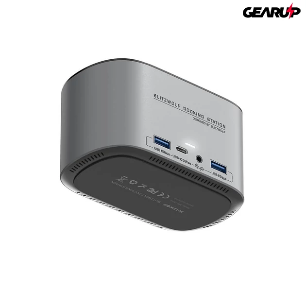 Kép 4/5 - BlitzWolf® BW-TH12: 14 az 1-ben USB-C dokkoló - M.2 SATA 3.0 / 4K HDMI / 1x DP / 4x USB 3.0 port / 3x Type-C / 3.5 jack / 1x RJ45 LAN port
