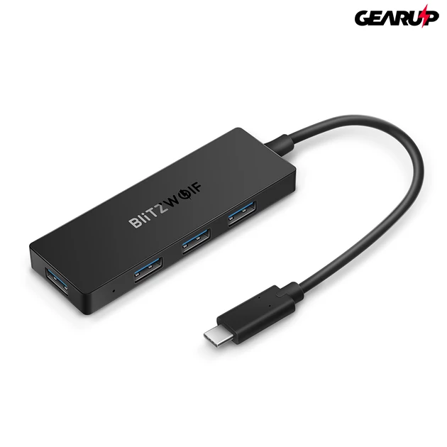 Kép 2/6 - BlitzWolf® BW-TH3: 4 az 1-ben USB 3.0 Type-C elosztó HUB OTG funkcióval