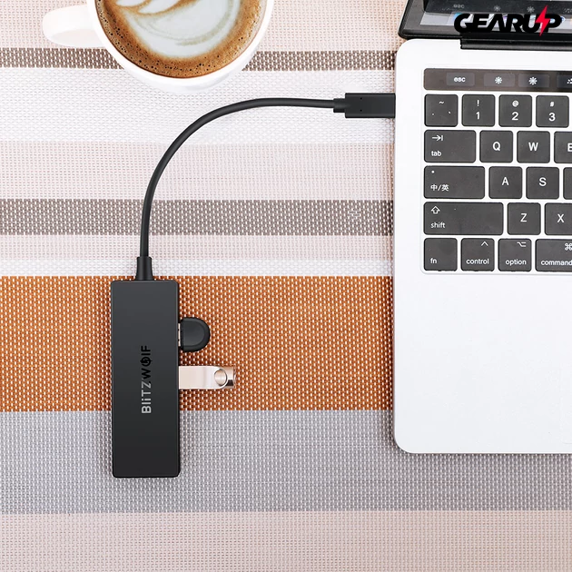 Kép 4/6 - BlitzWolf® BW-TH3: 4 az 1-ben USB 3.0 Type-C elosztó HUB OTG funkcióval