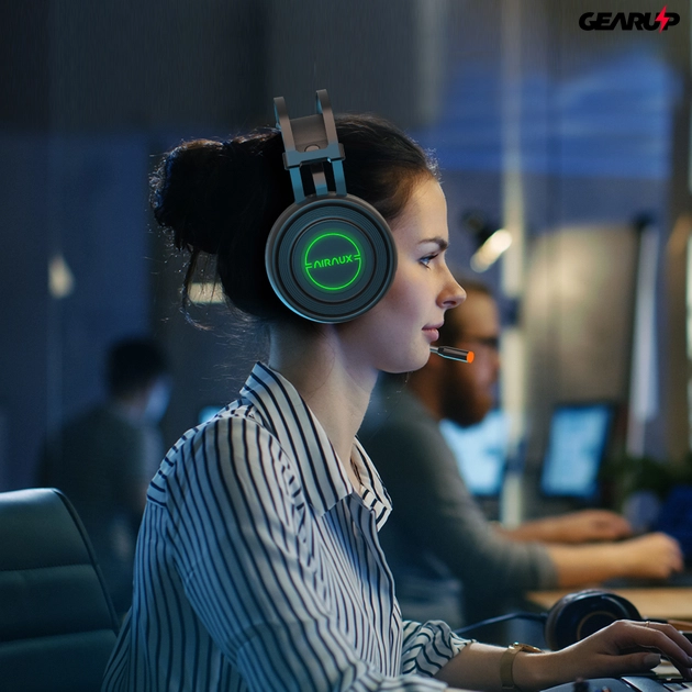 BlitzWolf® AirAux AA-GB1: 7.1 gamer fejhallgató RGB leddel - Fekete