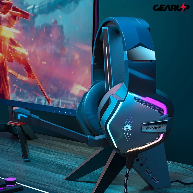 Kép 5/5 - BlitzWolf® BW-GH1 Pro: Bluetooth Gamer 7.1 fejhallgató RGB leddel és USB csatlakozóval