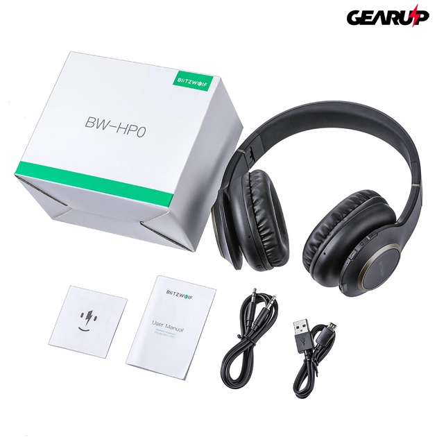 BlitzWolf® BW-HP0: vezeték nélküli Bluetooth sport fejhallgató beépített mikrofonnal