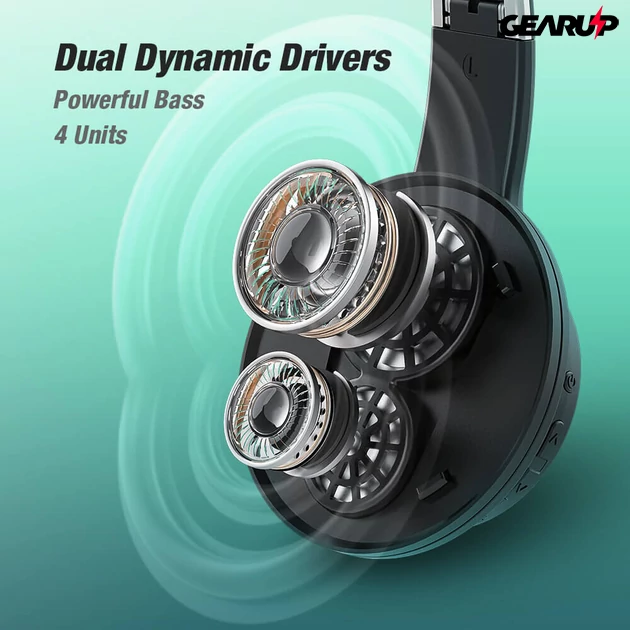 Kép 2/5 - BlitzWolf® AirAux AA-ER3: Bluetooth 5.0 fejhallgató mikrofonnal és akár 40 órás üzemidővel - Dual Dynamic Driver