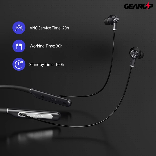 Kép 4/5 - BlitzWolf® BW-ANC2: Bluetooth 5.0 fülhallgató aktív zajszűréssel és mikrofonnal