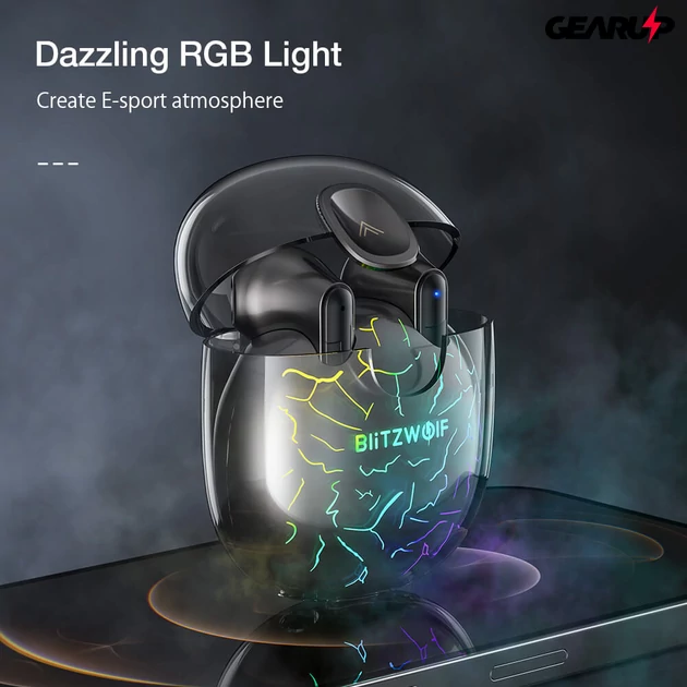 Kép 5/5 - BlitzWolf® BW-FLB5 gamer TWS fülhallgató RGB