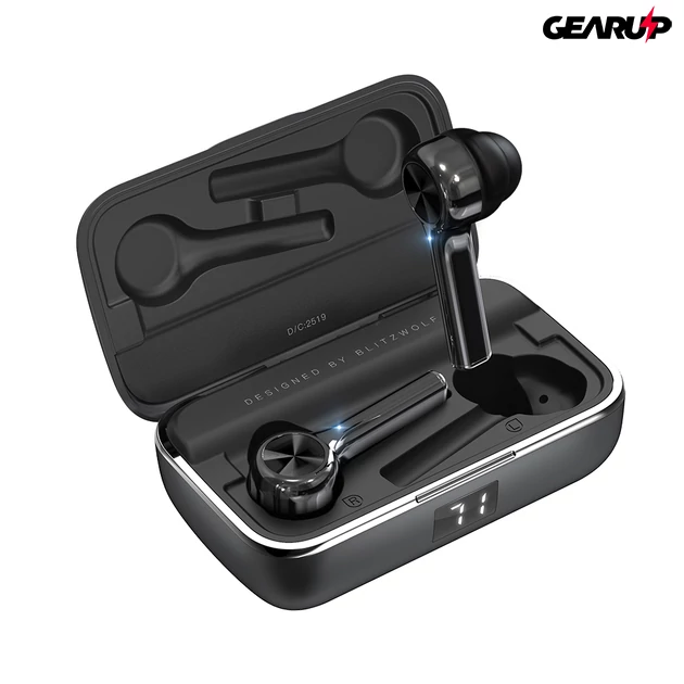 Kép 1/12 - BlitzWolf® BW-FYE6: vezeték nélküli grafén fülhallgató digitális kijelzővel és mikrofonnal (IPX6) 1