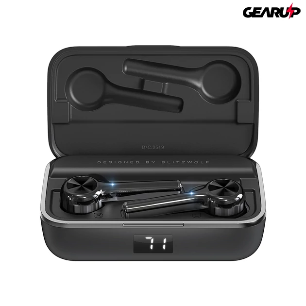 Kép 2/12 - BlitzWolf® BW-FYE6: vezeték nélküli grafén fülhallgató digitális kijelzővel és mikrofonnal (IPX6)