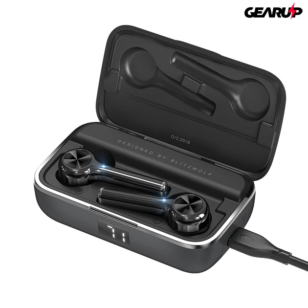 Kép 4/12 - BlitzWolf® BW-FYE6: vezeték nélküli grafén fülhallgató digitális kijelzővel és mikrofonnal (IPX6)