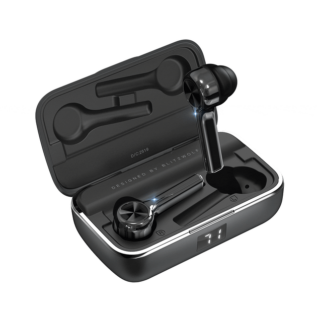 Kép 5/12 - BlitzWolf® BW-FYE6: vezeték nélküli grafén fülhallgató digitális kijelzővel és mikrofonnal (IPX6)