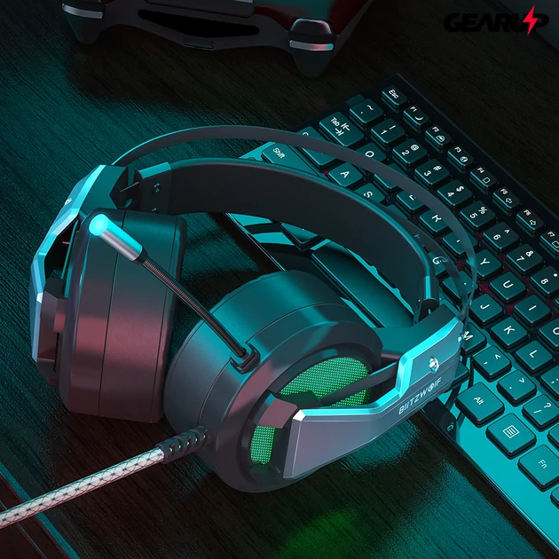 Kép 3/6 - BlitzWolf® BW-GH1: 7.1 gamer fejhallgató RGB leddel
