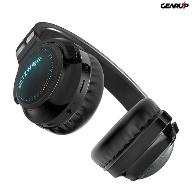 BlitzWolf® BW-HP0 Pro: Bluetooth fejhallgató RGB leddel és akár 42 órás üzemidővel alulról