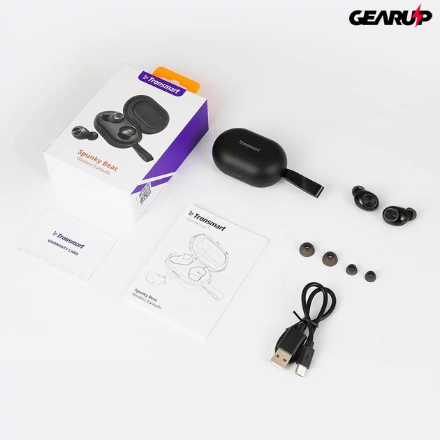 Kép 4/6 - Tronsmart Spunky Beat: vezeték nélküli fülhallgató töltődobozzal (IPX5)