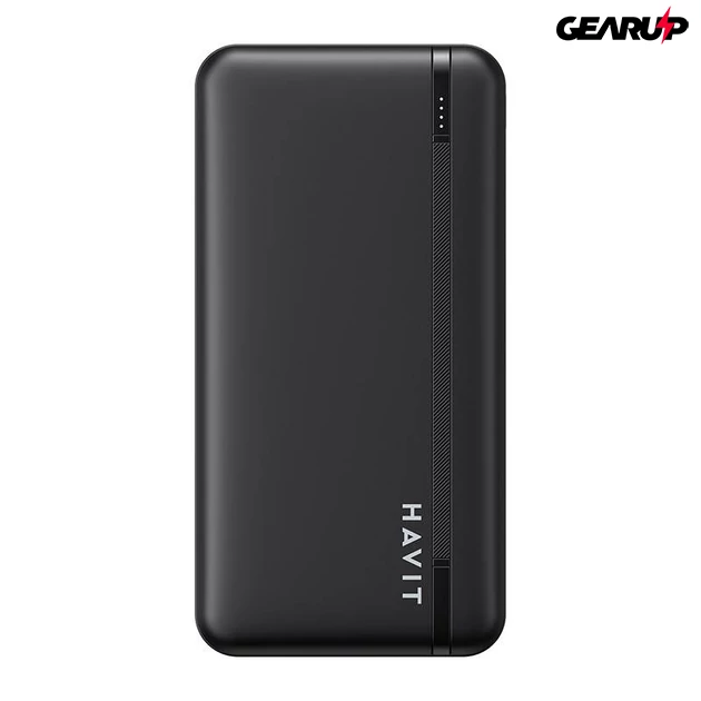 Kép 2/6 - Havit 10000mAh powerbank, 2xUSB, USB-C, 22.5W (fekete)