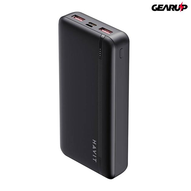 Havit 20000mAh powerbank, 2xUSB, USB-C, 22.5W (fekete)