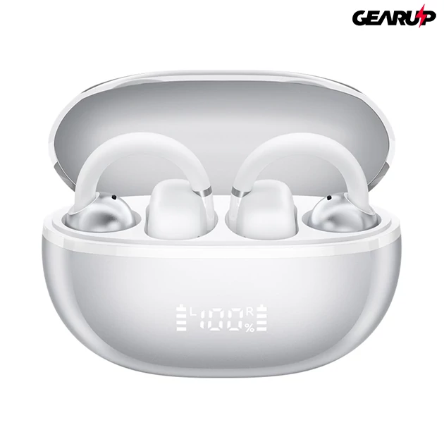 Kép 1/2 - Xiaomi Haylou Airfree fülre kapaszkodós vezeték nélküli akkumulátor kijelzős fülhallgató (fehér)