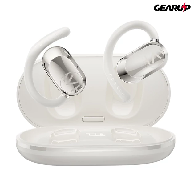 Kép 1/3 - Xiaomi Haylou Earhook kampós, nyitott kialakítású, akkumulátor kijelzős vezeték nélküli fülhallgató (fekete)