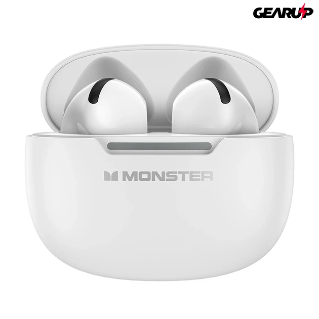Kép 1/3 - Monster N-Lite 208 vezeték nélküli fülhallgató 30 órás lejátszási idővel - Fehér