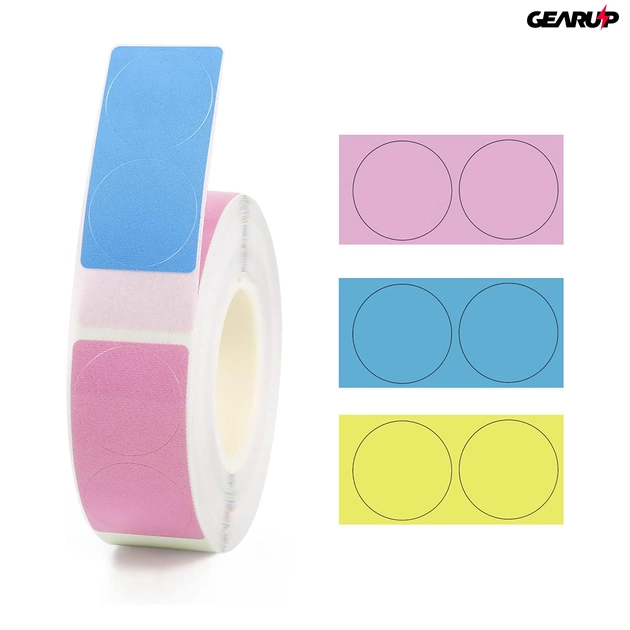 Niimbot kör alakú termál címke 13 mm átmérőjű, 220 db (rózsaszín, sárga, kék)