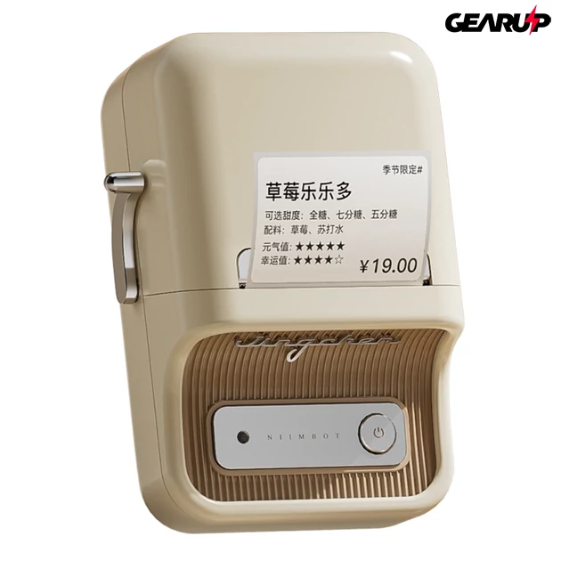 Kép 5/6 - Niimbot B21 Pro hordozható bluetooth címkenyomtató, 300 DPI, 20-50mm-es címkékhez (krémfehér)