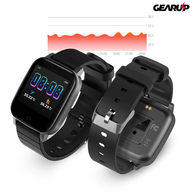 Kép 7/7 - BlitzWolf® BW-HL1T: aktivitásmérő okosóra hőmérséklet és pulzusmérővel - Fekete