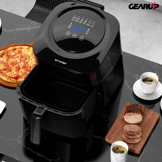 Kép 6/6 - BlitzWolf® BW-AF1: olaj nélküli forró levegős okos fritőz digitális kijelzővel 1800W 6 l kapacitással