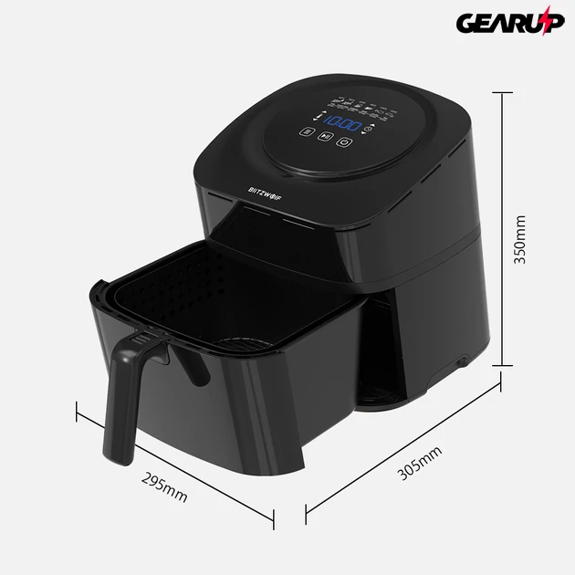 Kép 4/6 - BlitzWolf® BW-AF1: olaj nélküli forró levegős okos fritőz digitális kijelzővel 1800W 6 l kapacitással