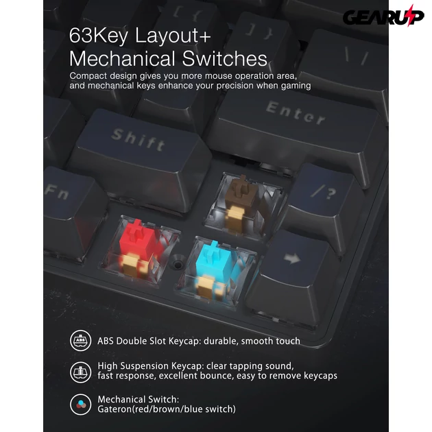Kép 7/7 - BlitzWolf® BW-KB1: vezeték nélküli mechanikus gamer billentyűzet