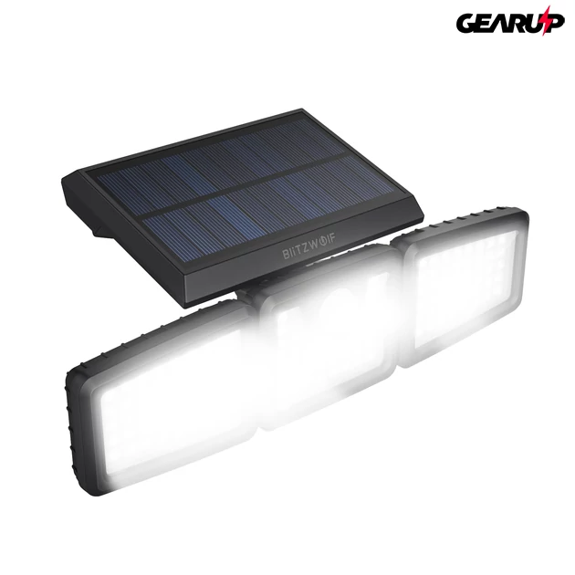 Kép 2/10 - BlitzWolf® BW-OLT4: vízálló napelemes lámpa morgásérzékelővel ellátva (128 LED)